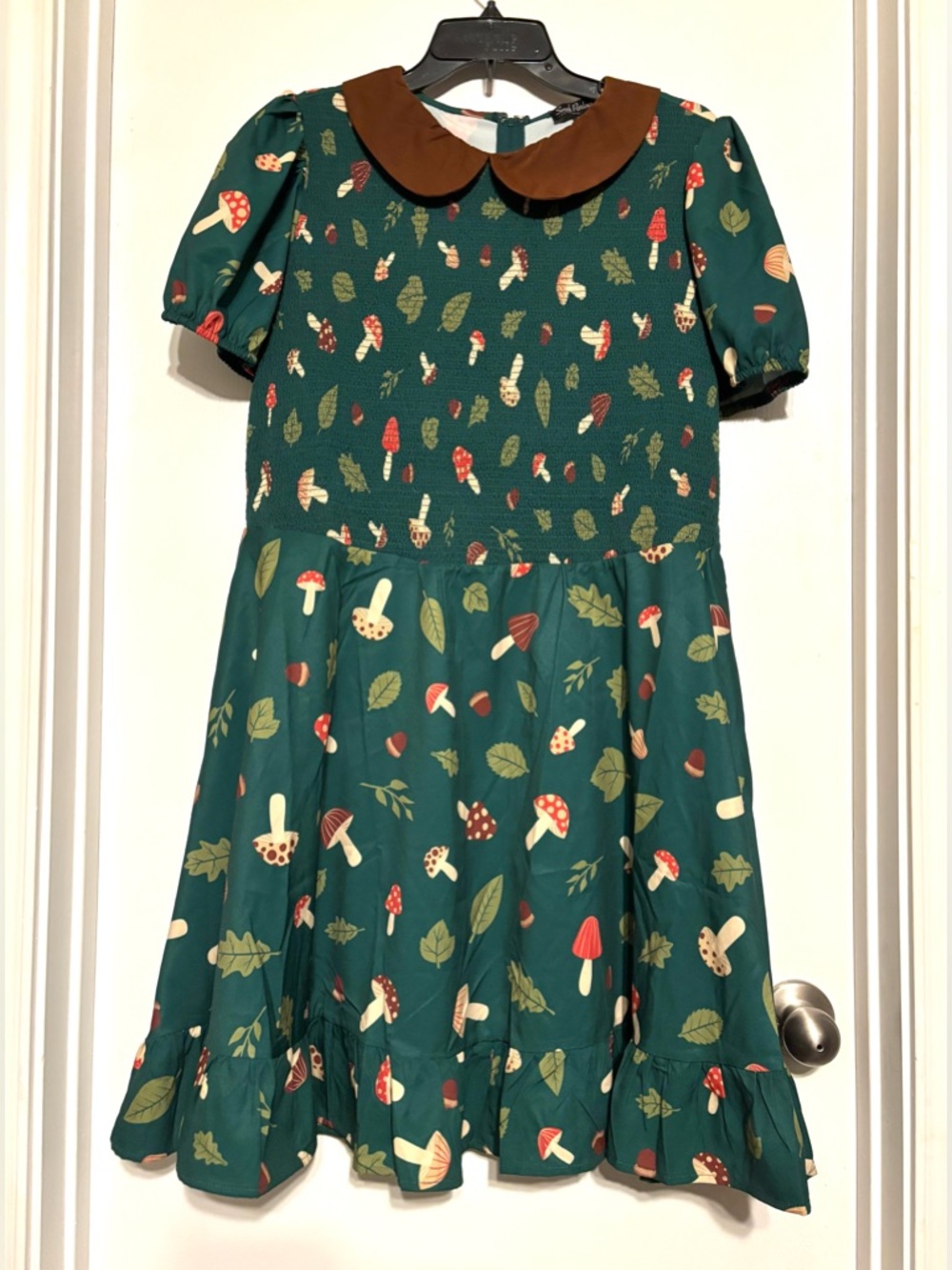 VTG Smak Parlour Green Cottage Core Mushroom Fairy Rockabilly Witchy Dress 2XL